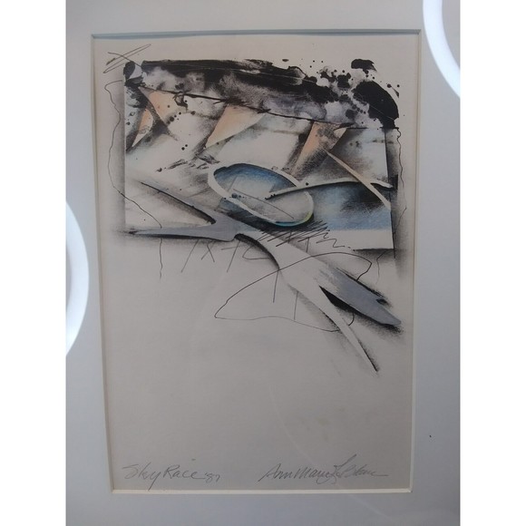 Sky Race by LA Artist Ann Marie LaBlanc Pencil & Ink Original Modern Art 1987 - Picture 2 of 5